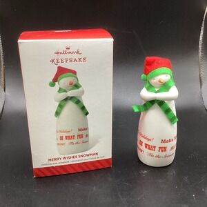 Hallmark‎ Keepsake Ornament- 2014 Limited Edition Merry Wishes Snowman